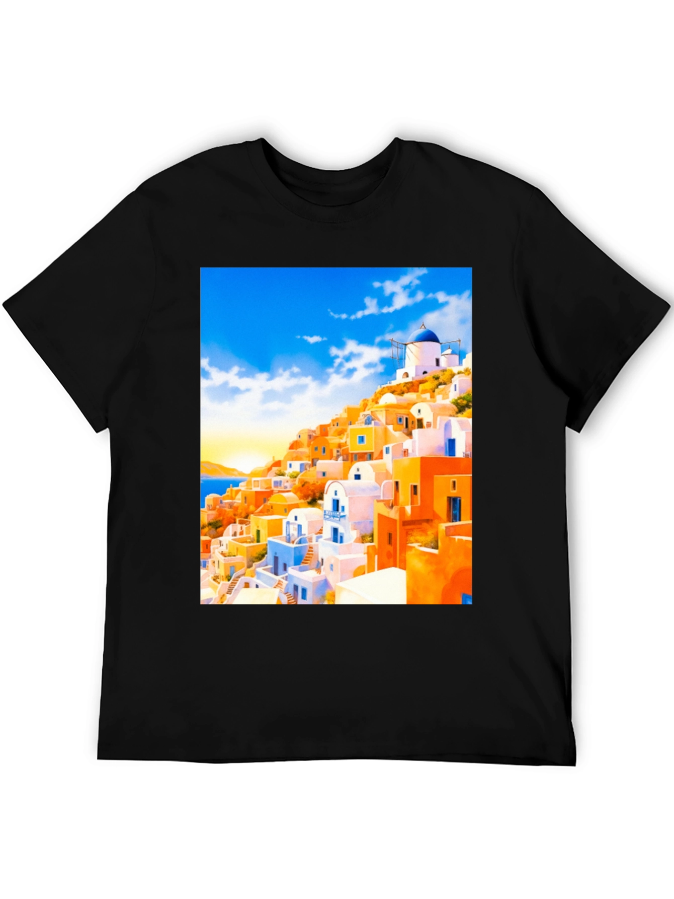 Santorini Inspired T-Shirt - Island Paradise
