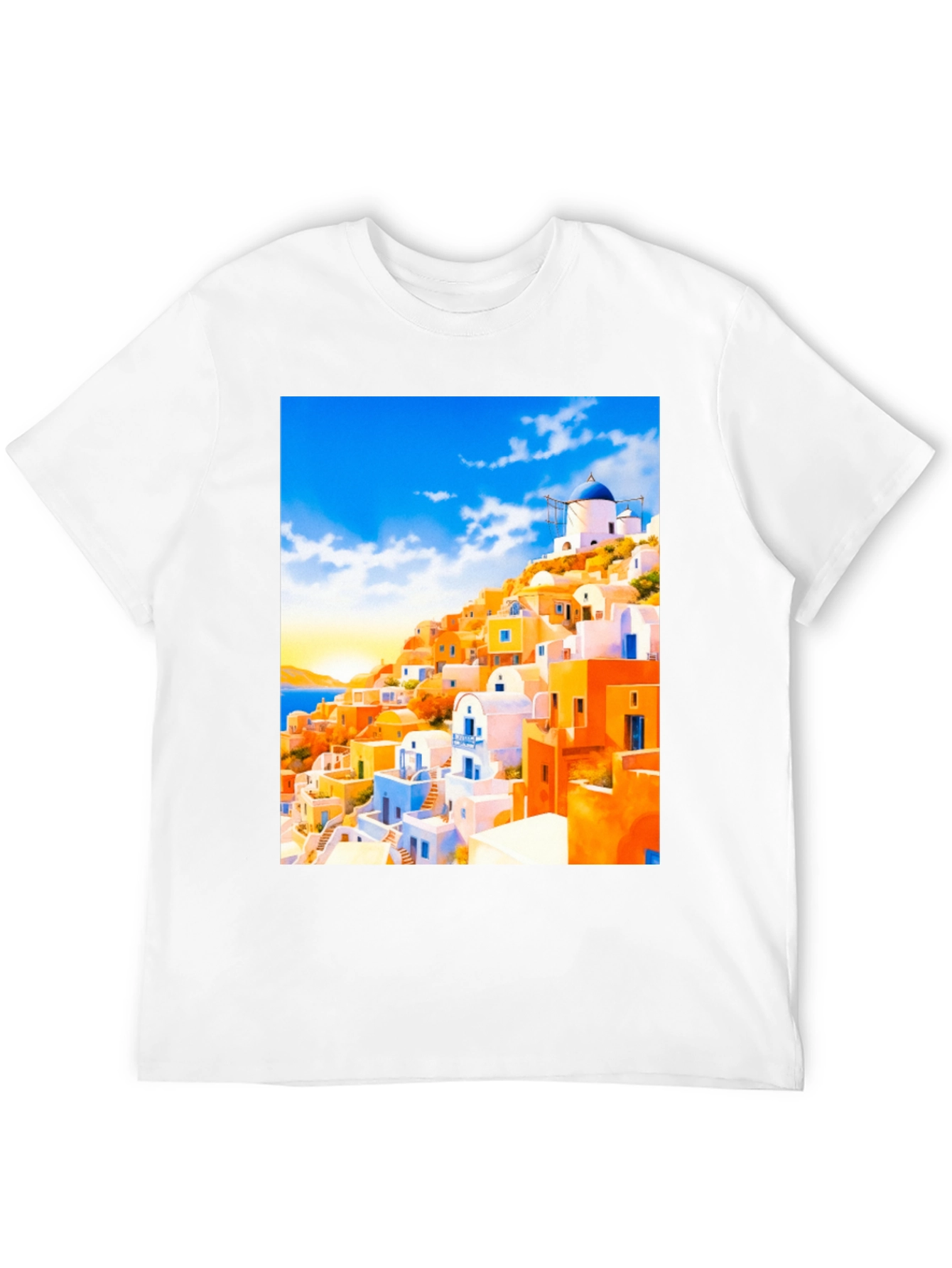 Santorini Inspired T-Shirt - Island Paradise