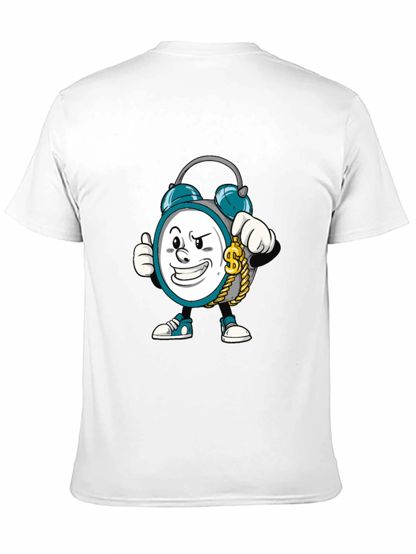Cartoon Clock Graphic Tee - Time is Money
