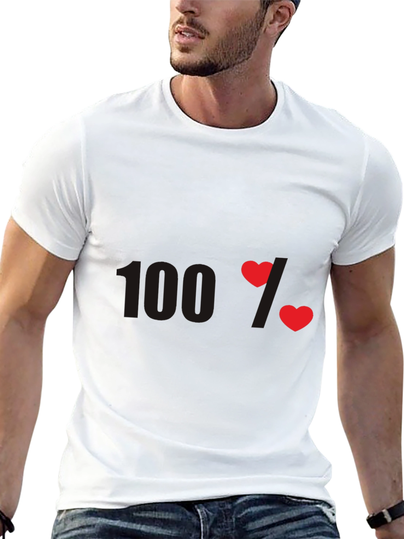 100% Love Graphic T-Shirt - Heart Design