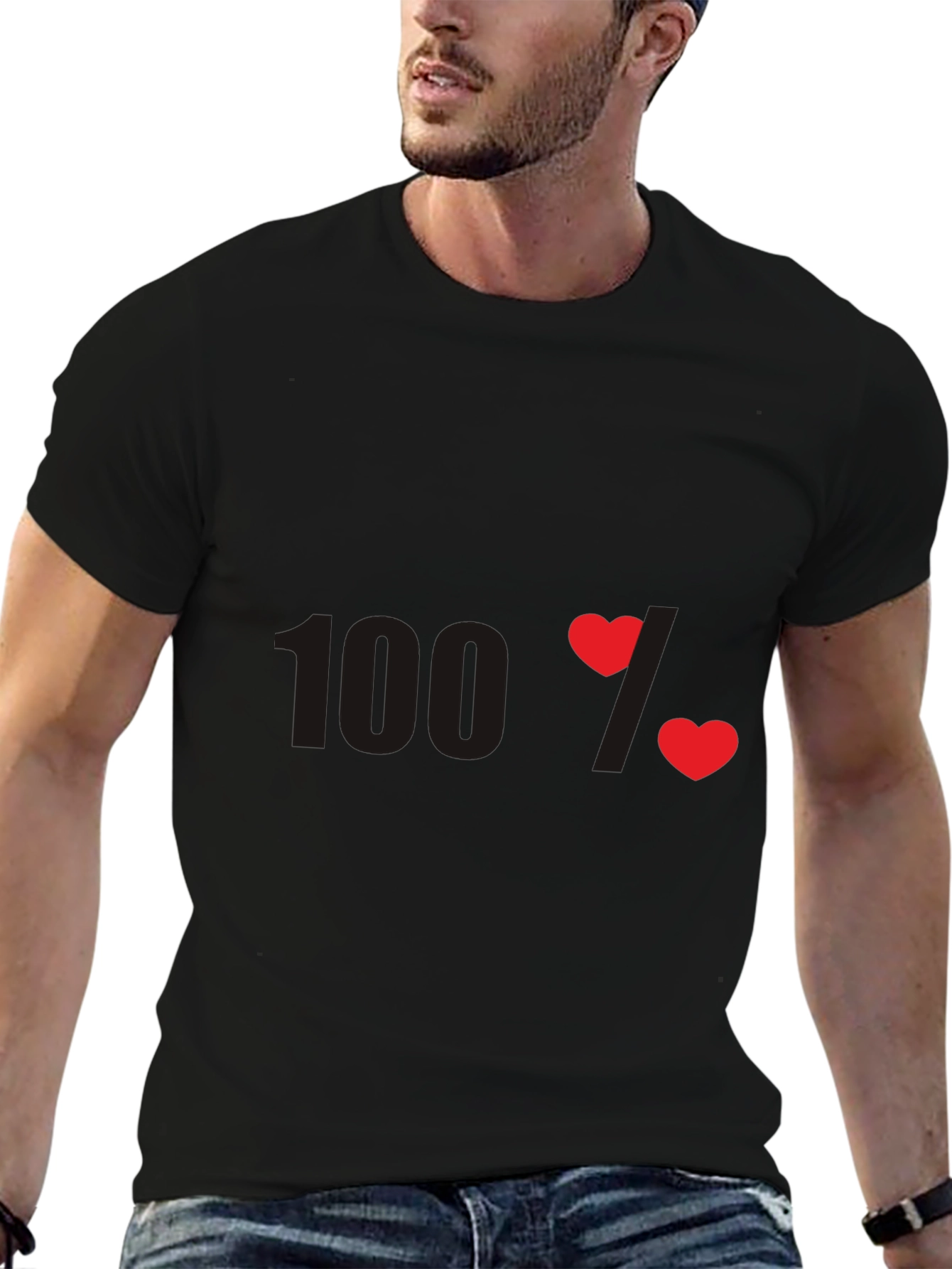 100% Love Graphic T-Shirt - Heart Design