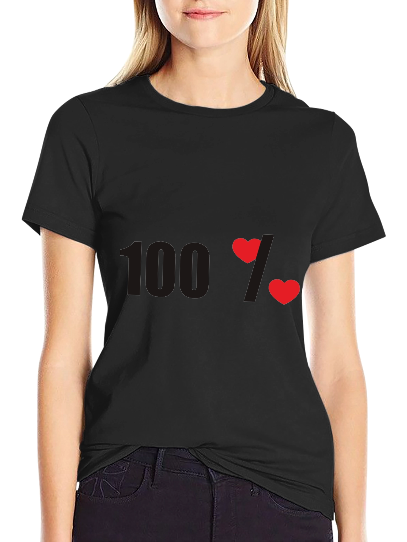 100% Love Graphic T-Shirt - Heart Design