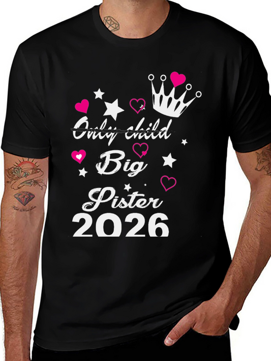 Big Sister Est. 2026 T-Shirt New Sibling Announcement Tee