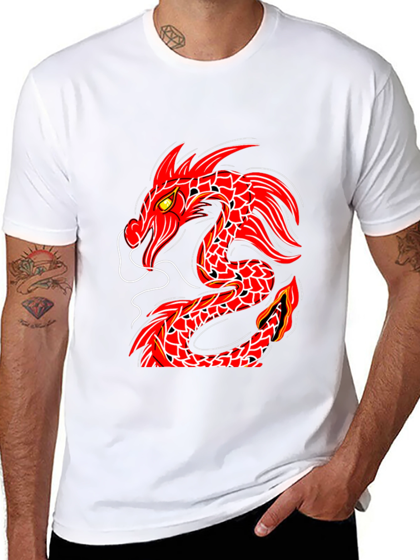 Red Dragon Graphic Black T-Shirt