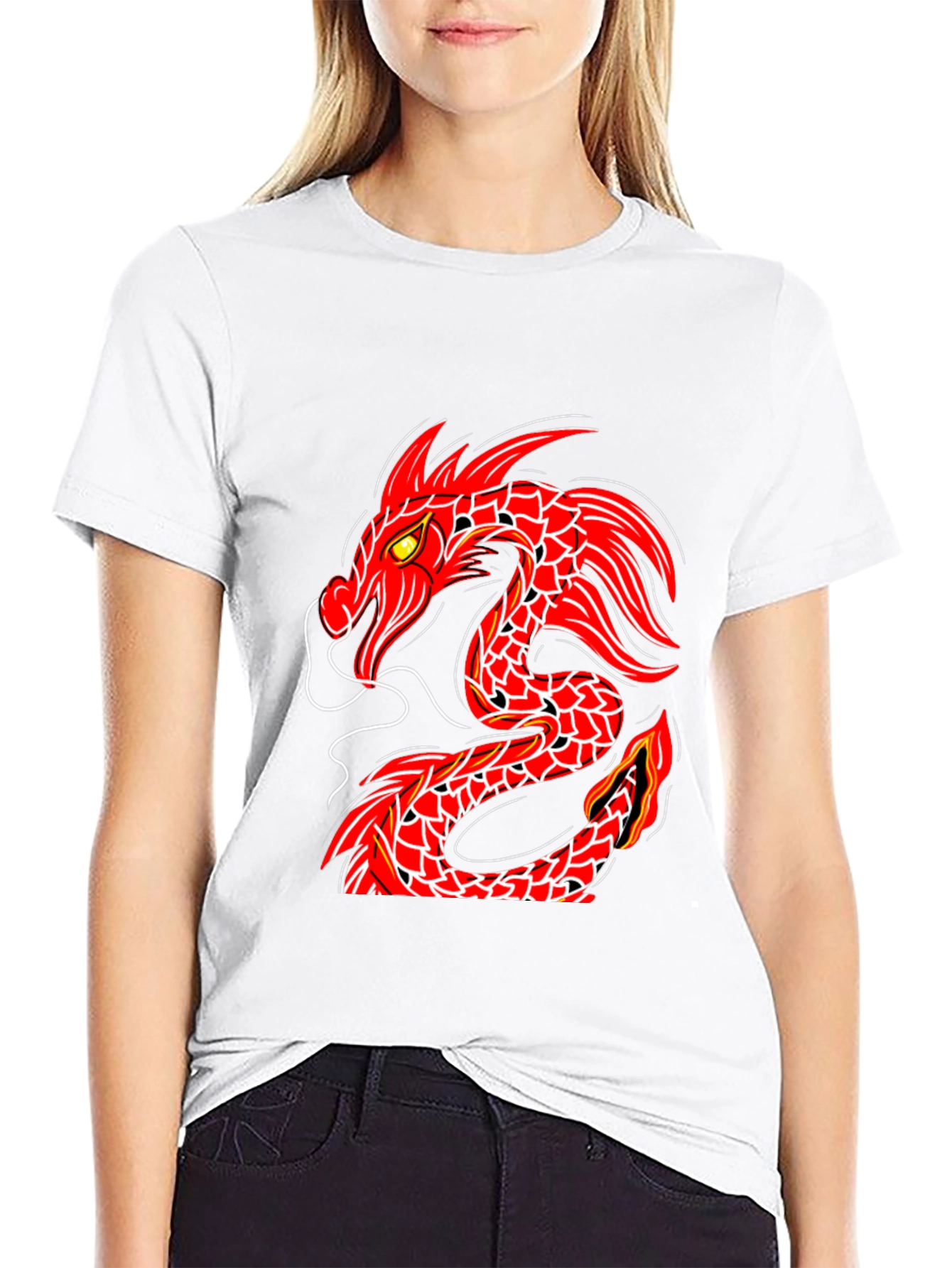 Red Dragon Graphic Black T-Shirt