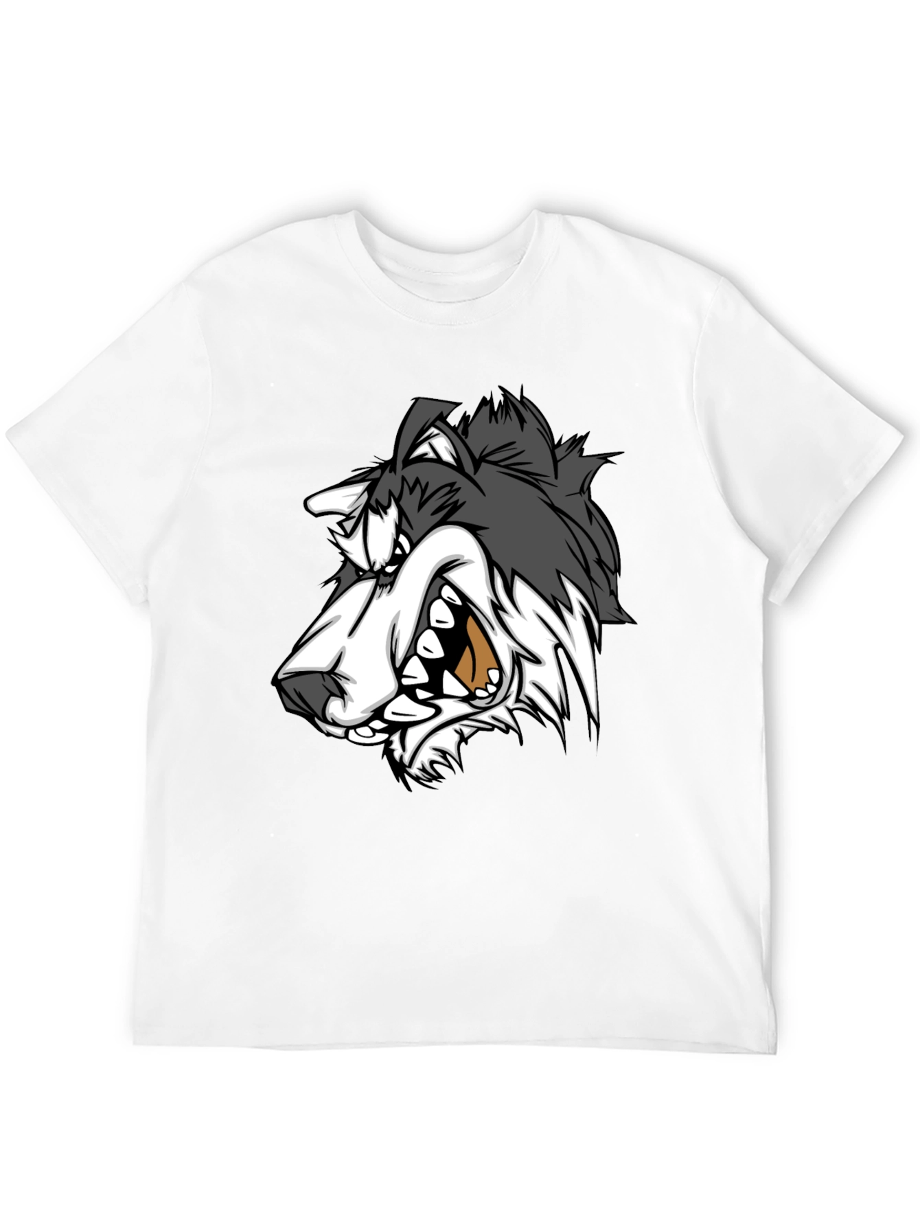 Angry Wolf Graphic Black T-Shirt