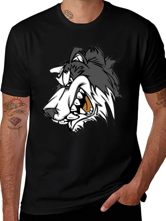 Angry Wolf Graphic Black T-Shirt