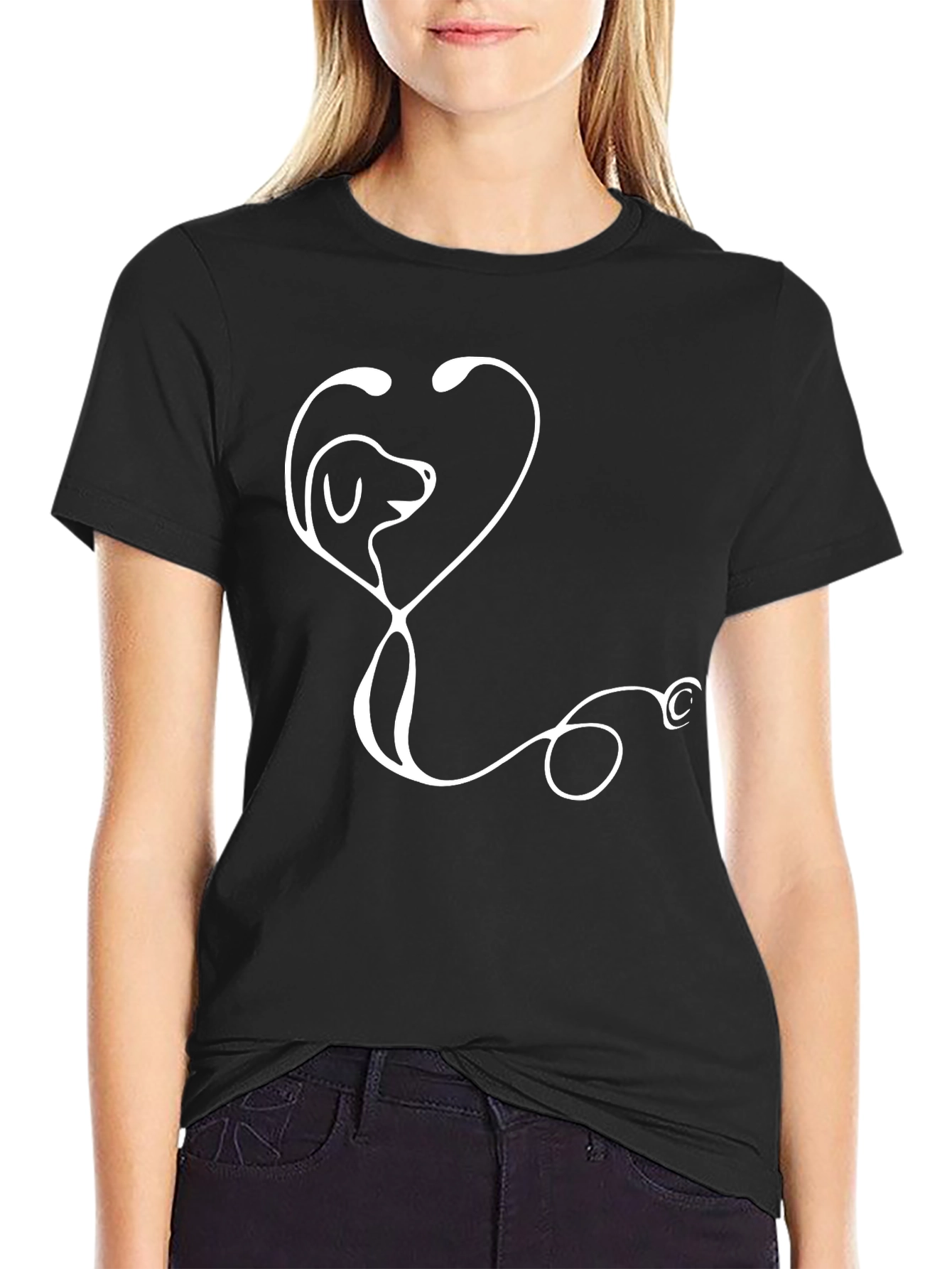 Vet Tech Dog Stethoscope T-Shirt
