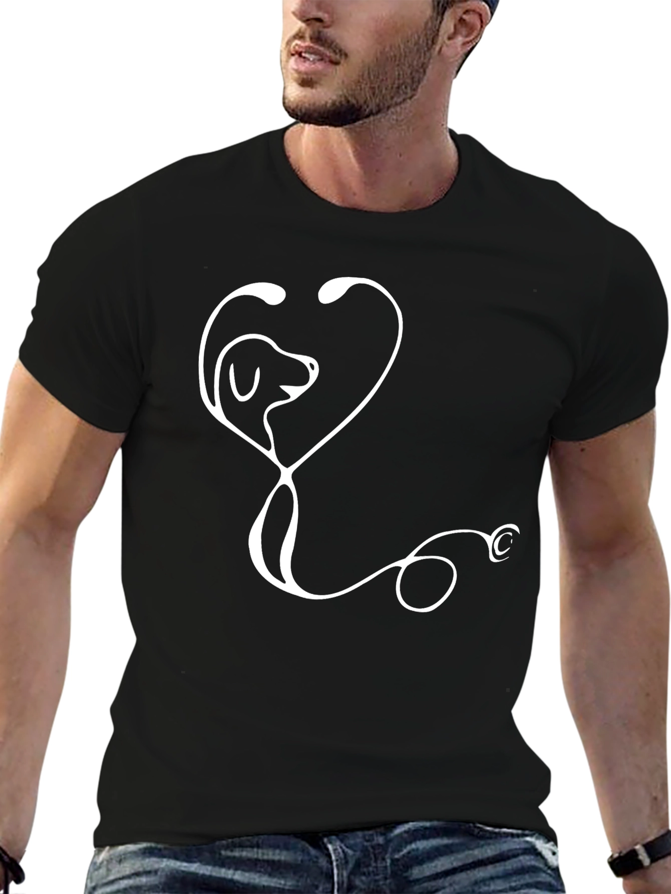 Vet Tech Dog Stethoscope T-Shirt
