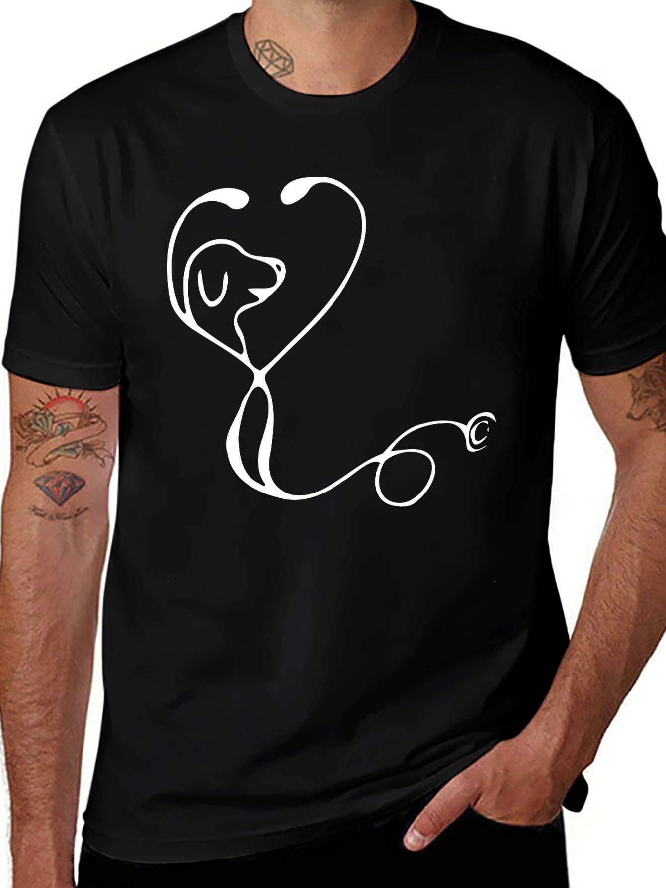 Vet Tech Dog Stethoscope T-Shirt