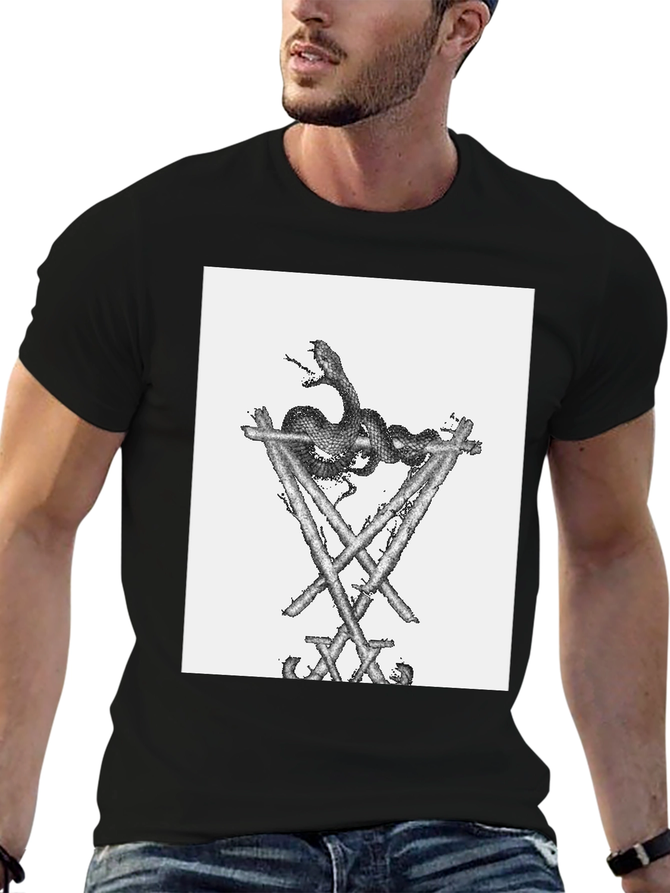 Serpent on Structure Black T-Shirt