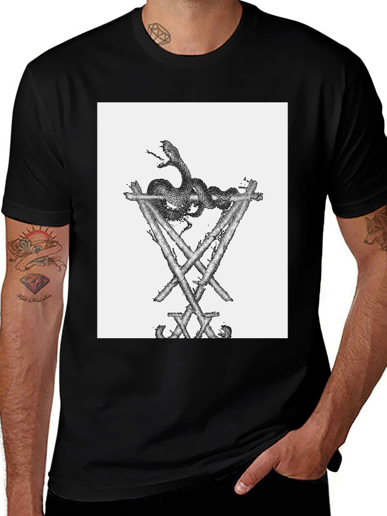 Serpent on Structure Black T-Shirt