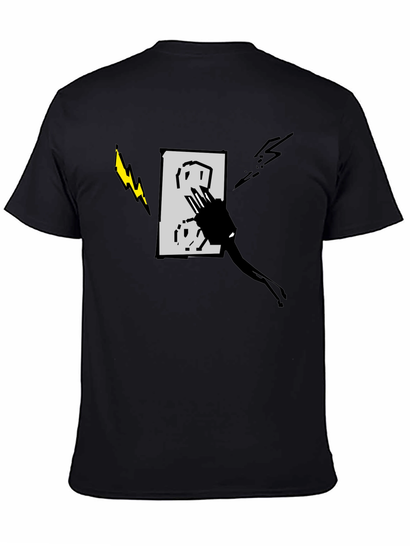 Electric Outlet Graphic Tee - Stylish Black T-Shirt