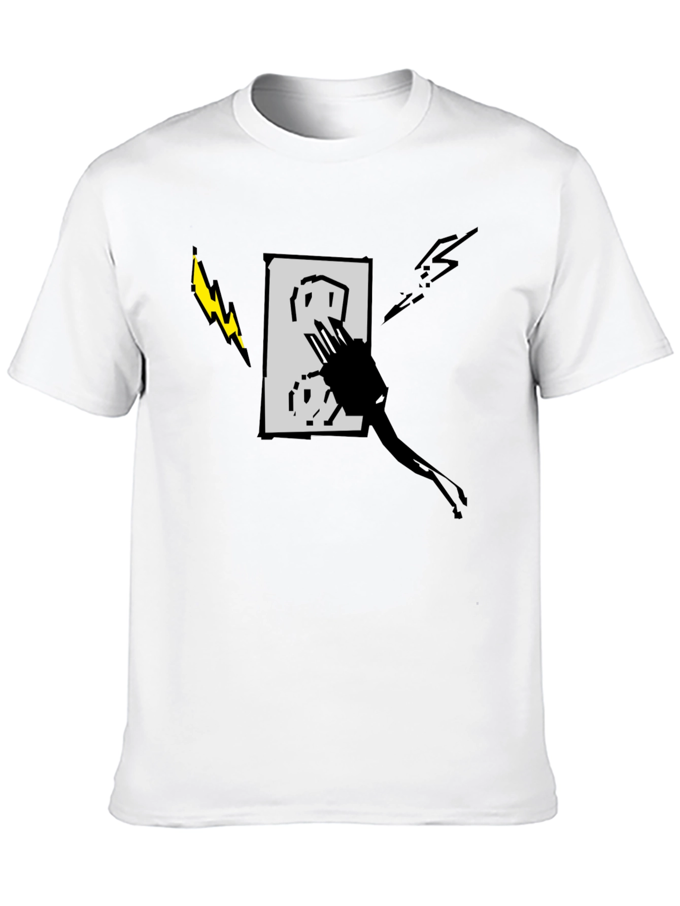 Electric Outlet Graphic Tee - Stylish Black T-Shirt