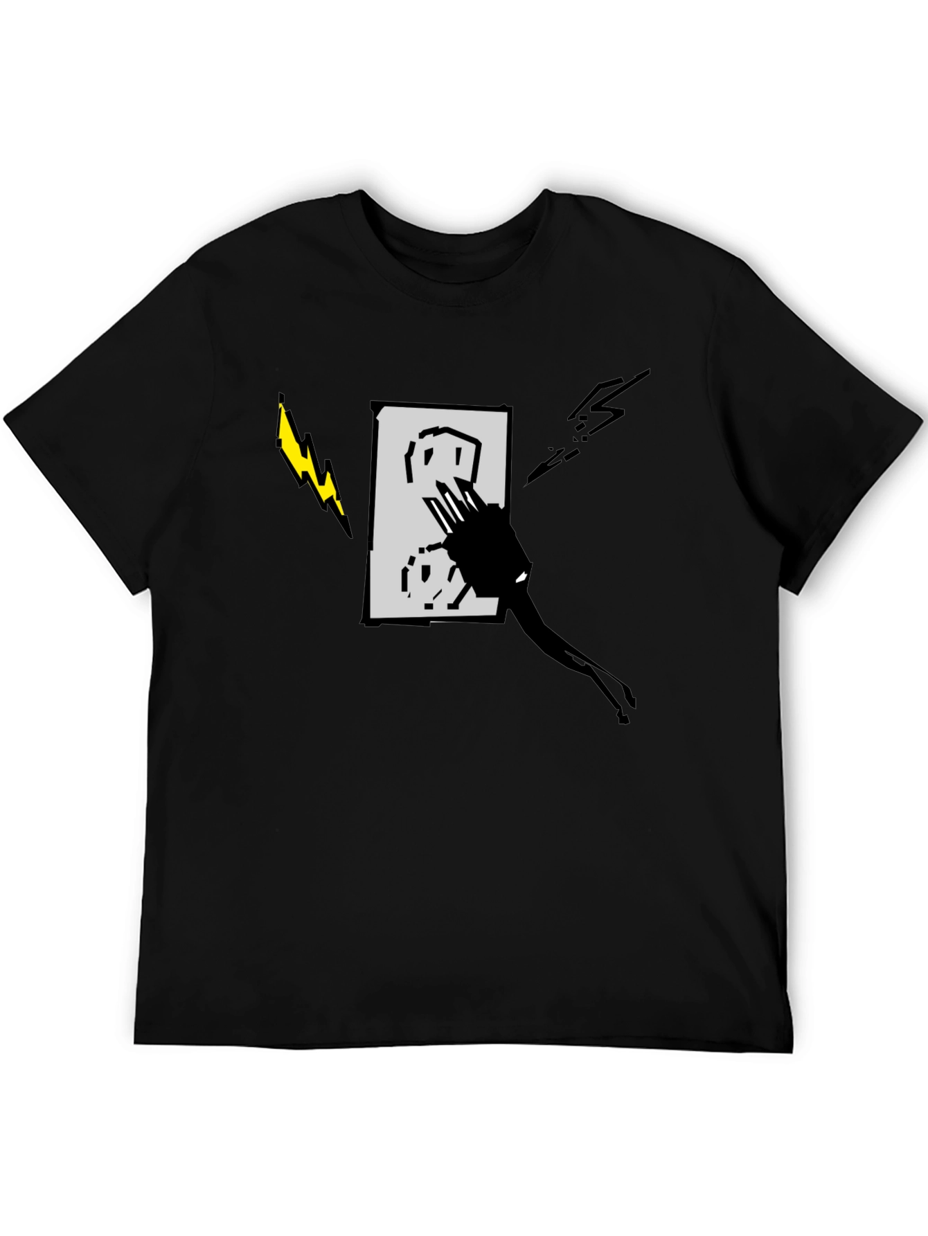 Electric Outlet Graphic Tee - Stylish Black T-Shirt