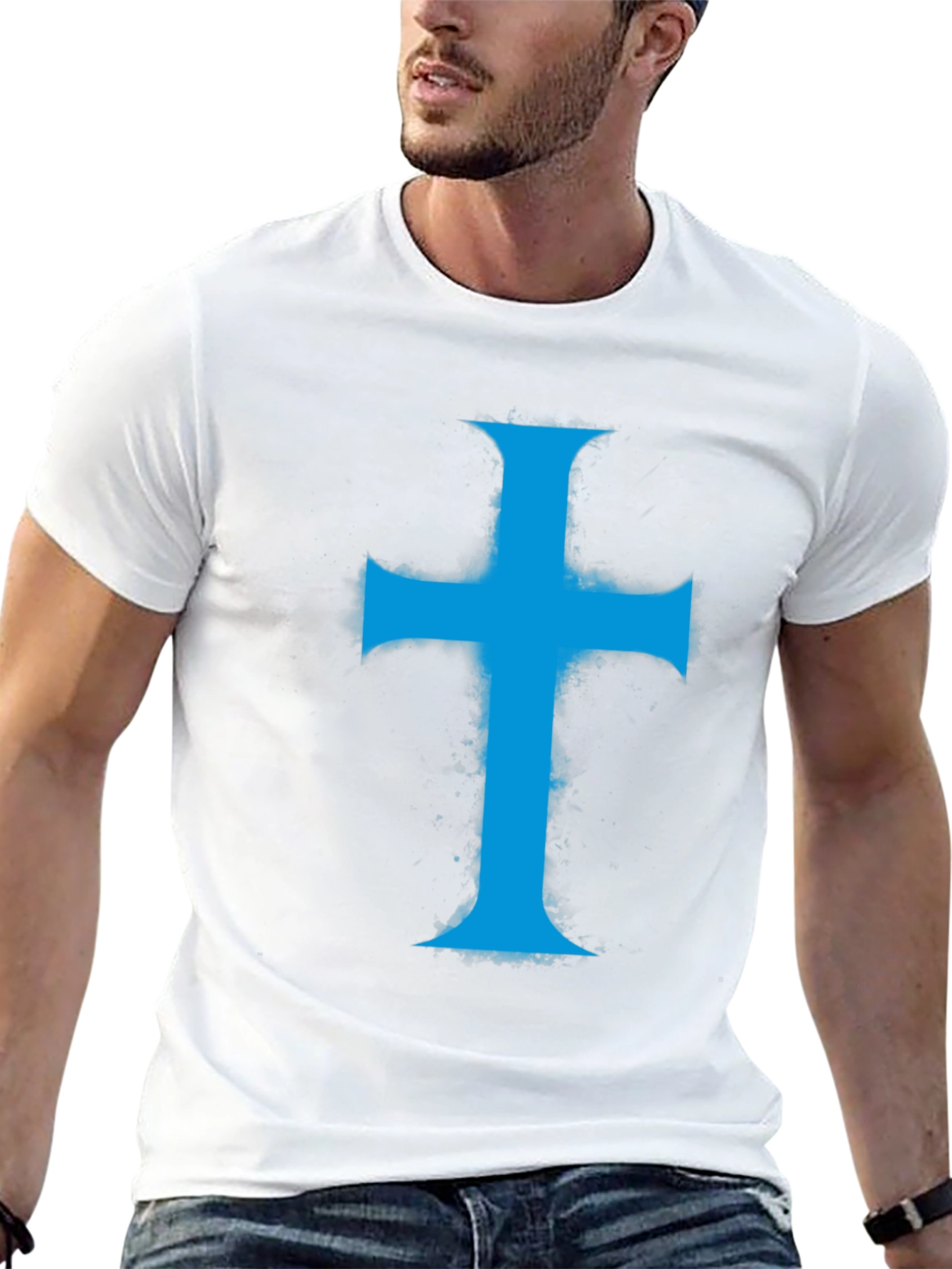 Blue Cross Graphic T-Shirt