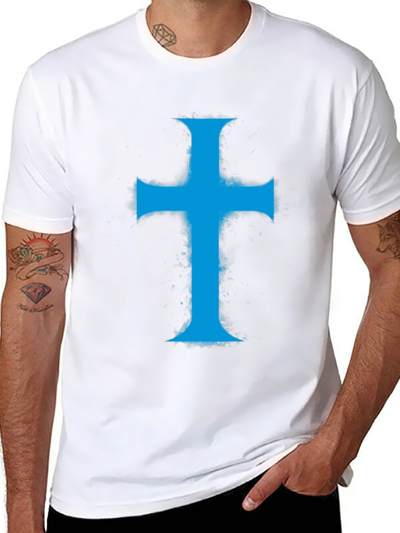 Blue Cross Graphic T-Shirt