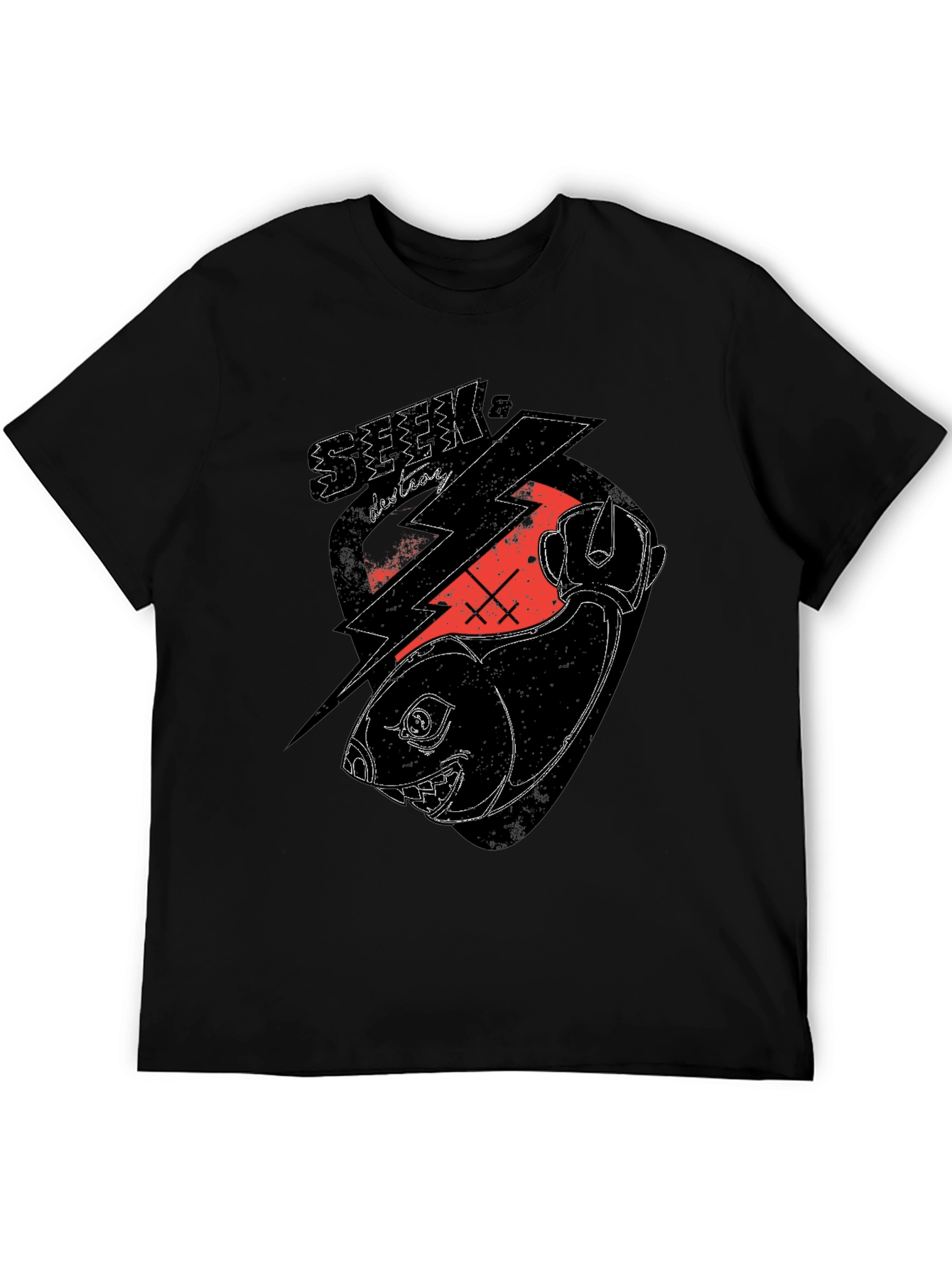 Seek & Destroy Graphic Tee - Black Cotton T-Shirt