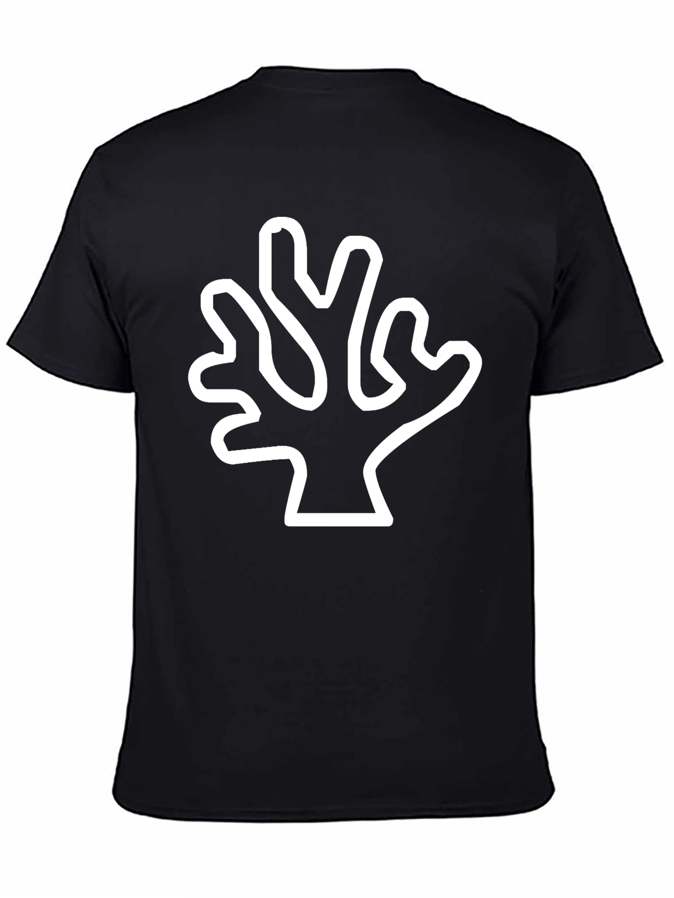 White Coral Graphic Black T-Shirt