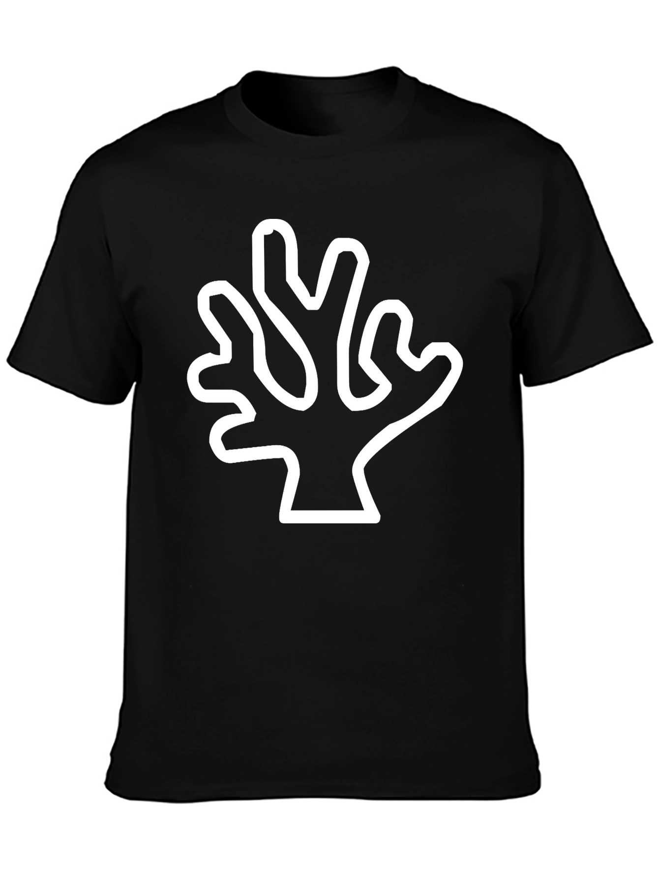 White Coral Graphic Black T-Shirt