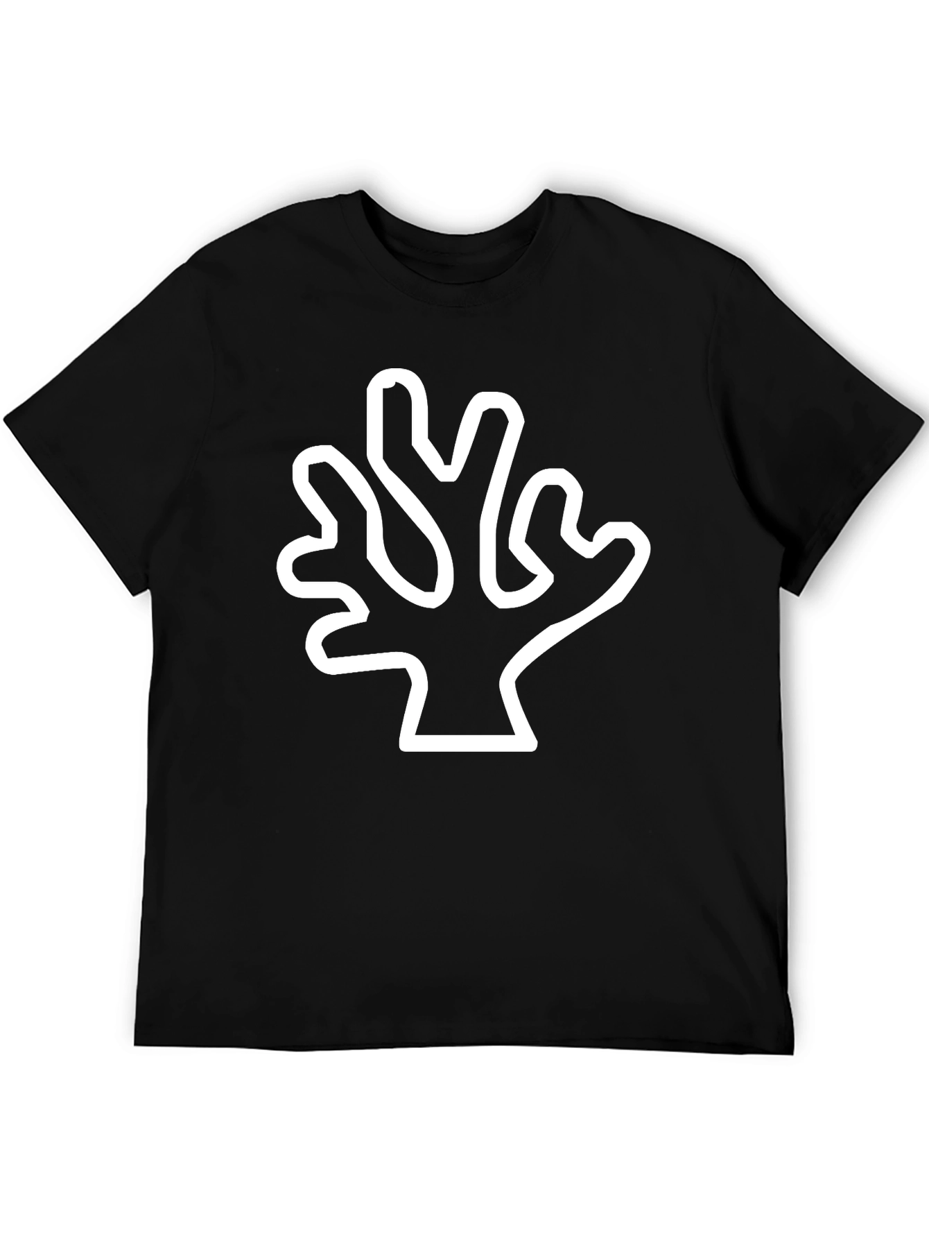 White Coral Graphic Black T-Shirt