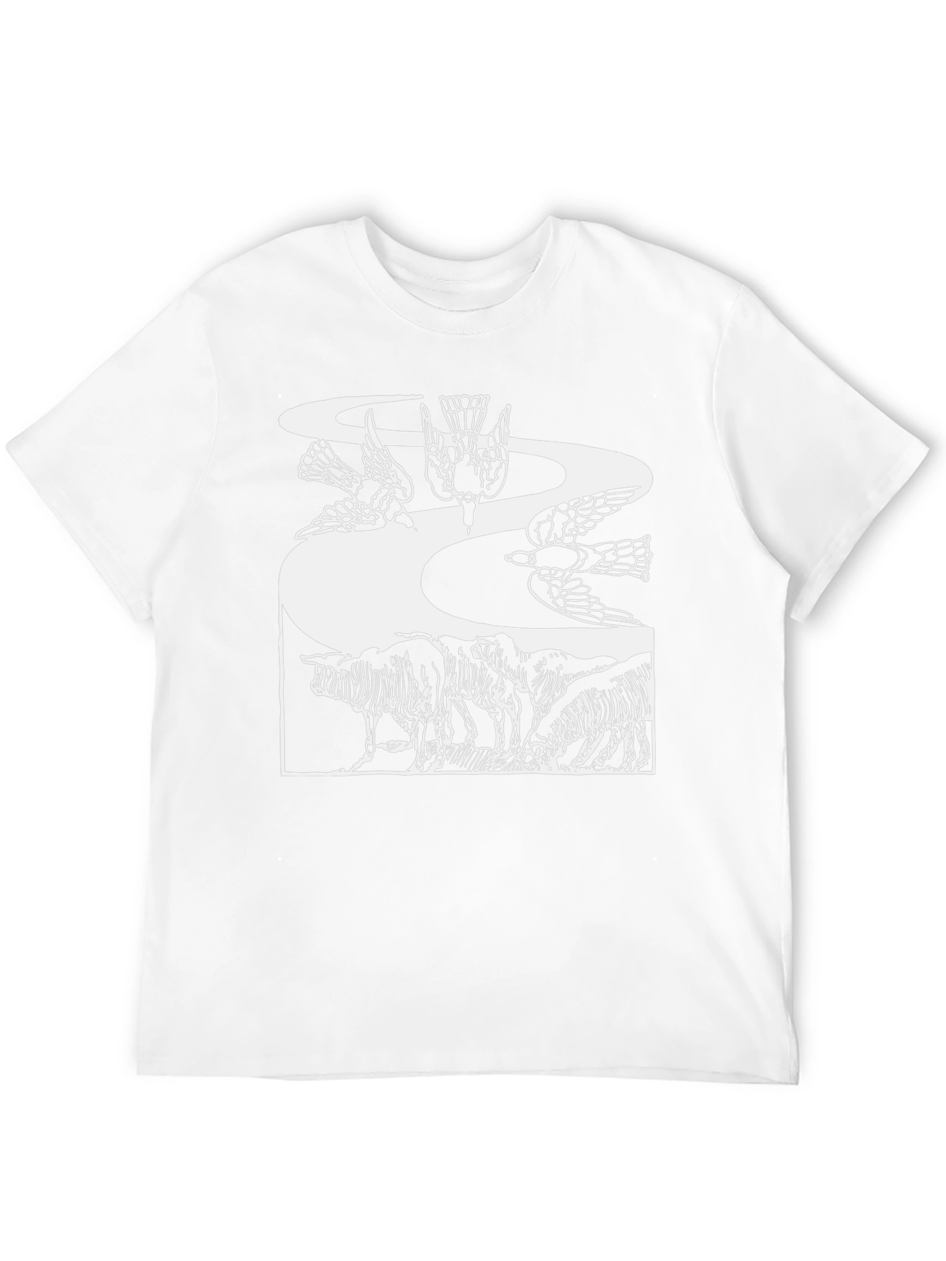 Artistic Graphic Tee - Birds & Wildlife Design