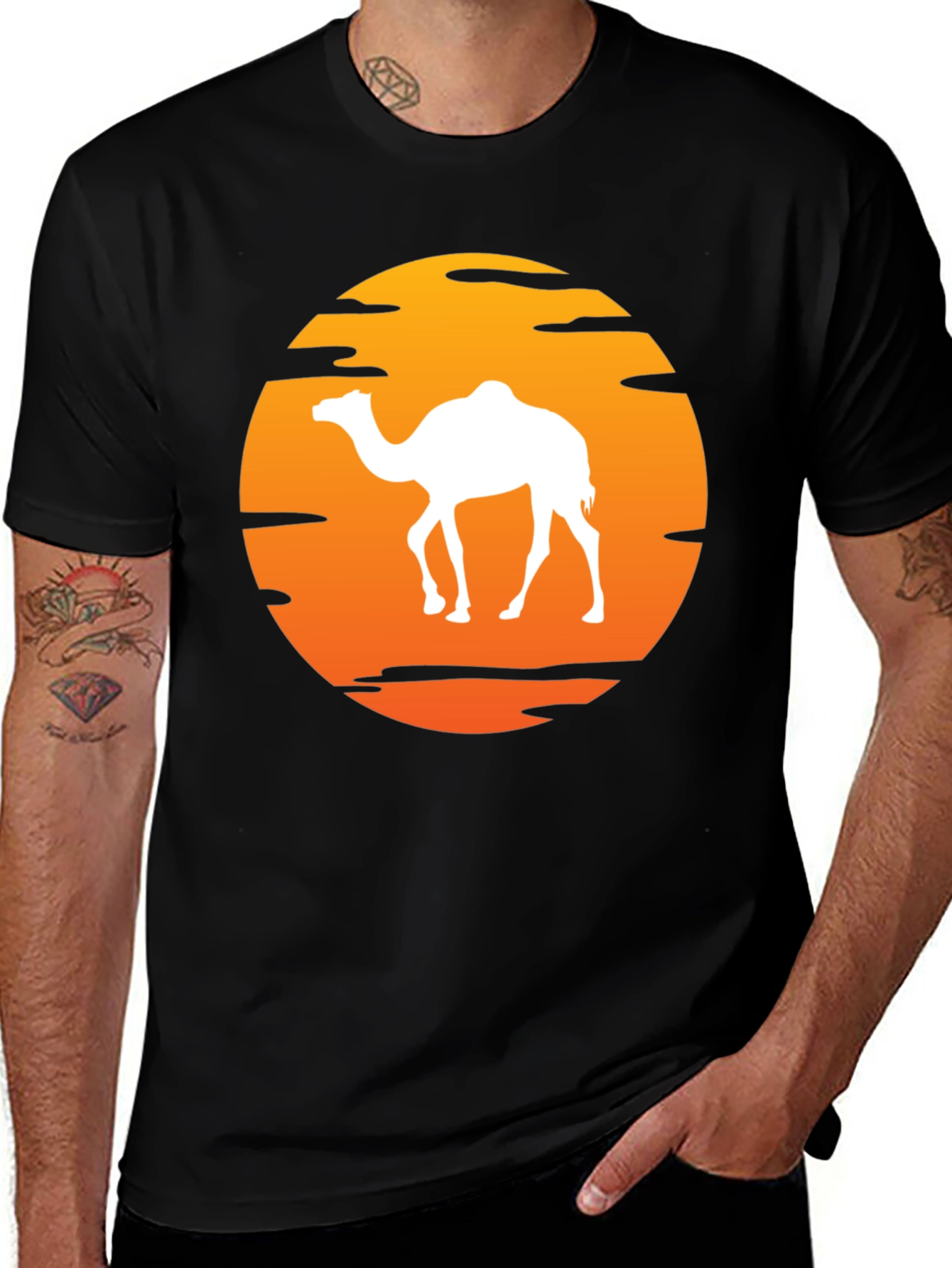 Camel Sunset T-Shirt - Desert Adventure