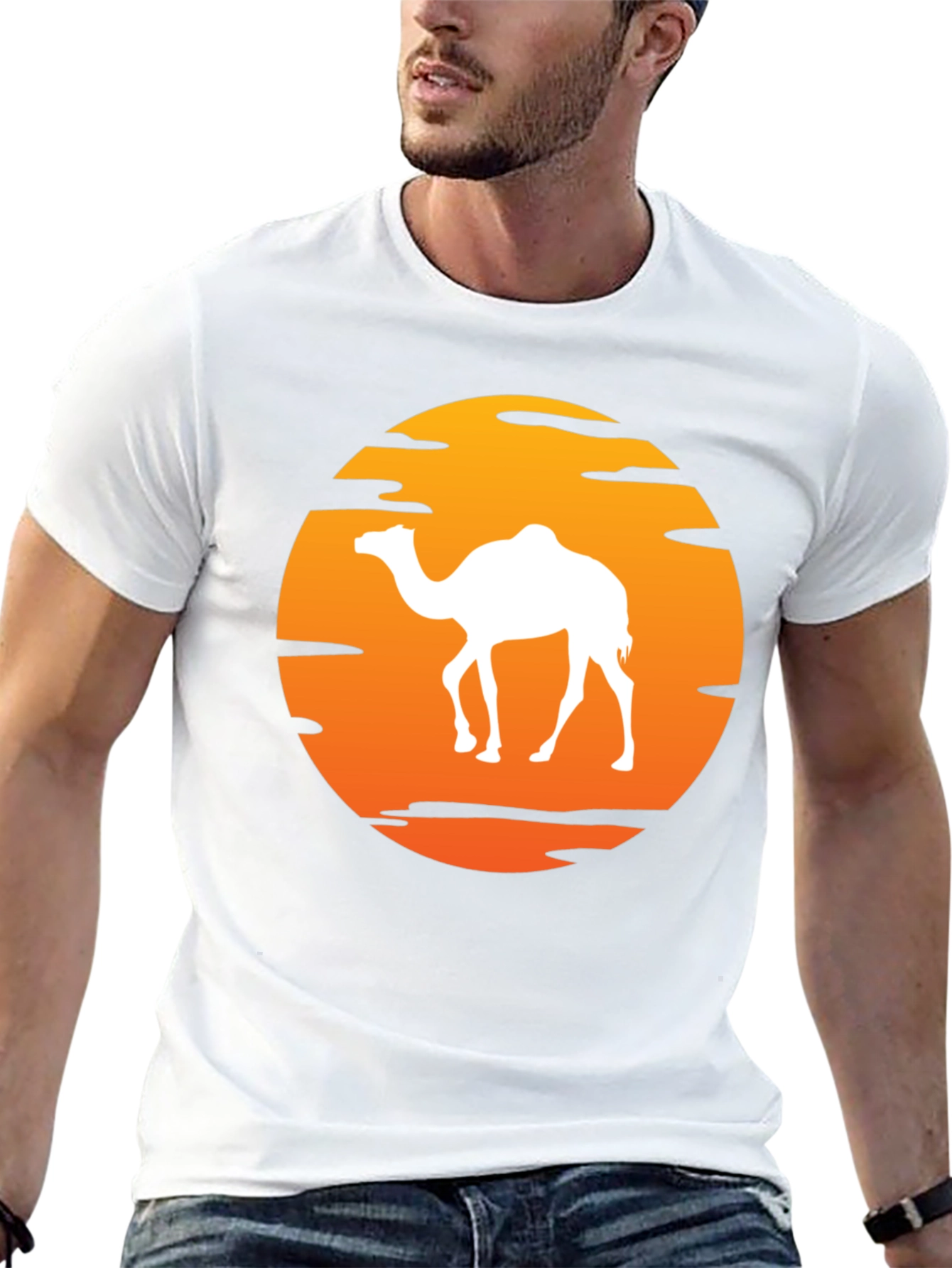 Camel Sunset T-Shirt - Desert Adventure
