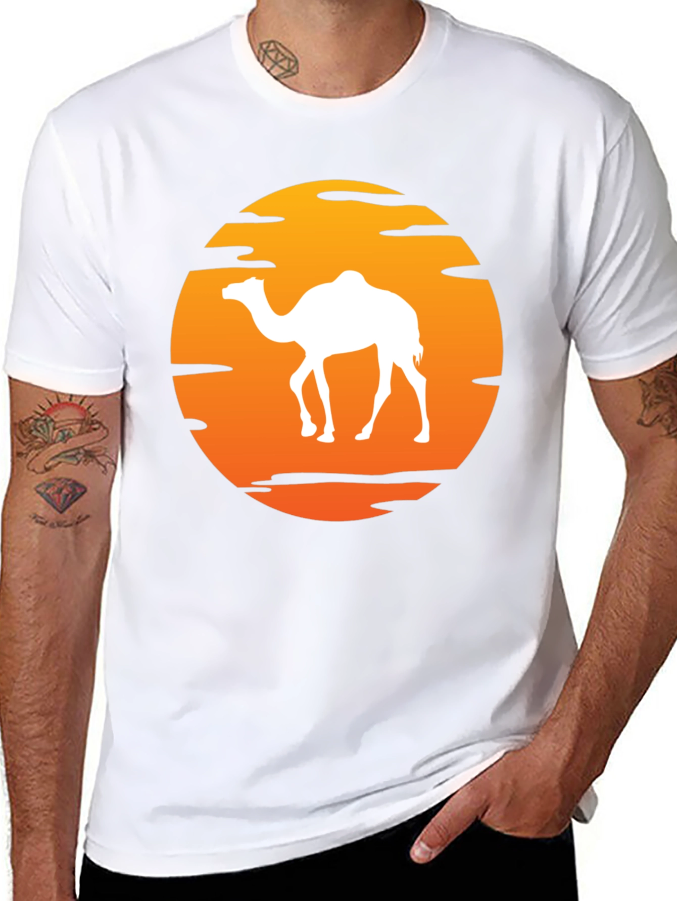 Camel Sunset T-Shirt - Desert Adventure