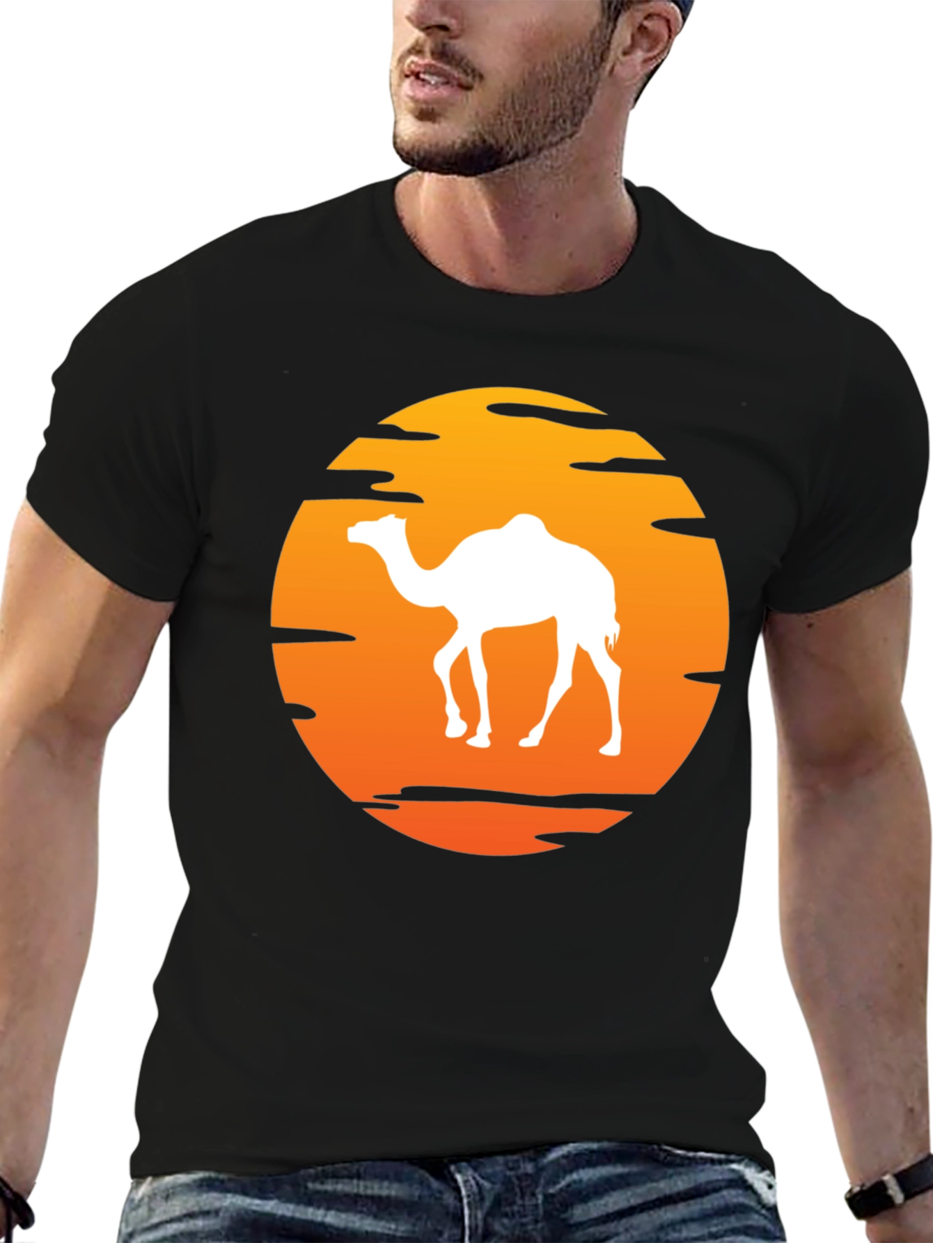 Camel Sunset T-Shirt - Desert Adventure