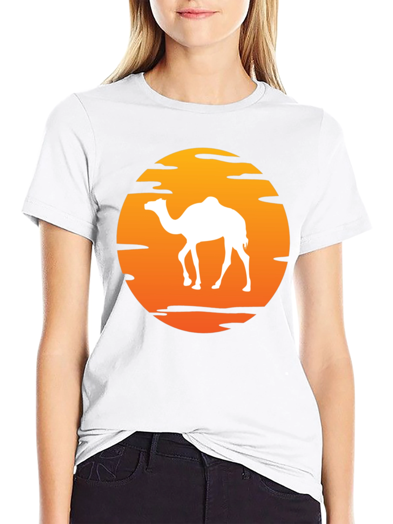 Camel Sunset T-Shirt - Desert Adventure
