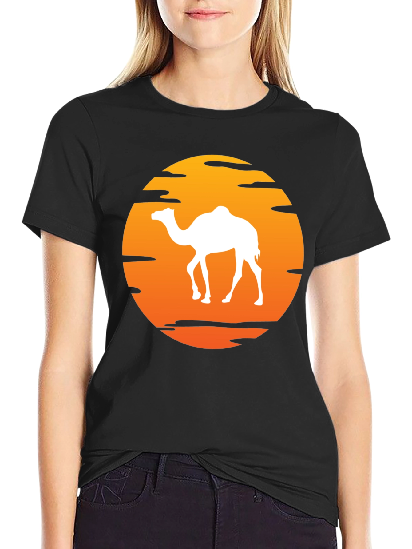 Camel Sunset T-Shirt - Desert Adventure