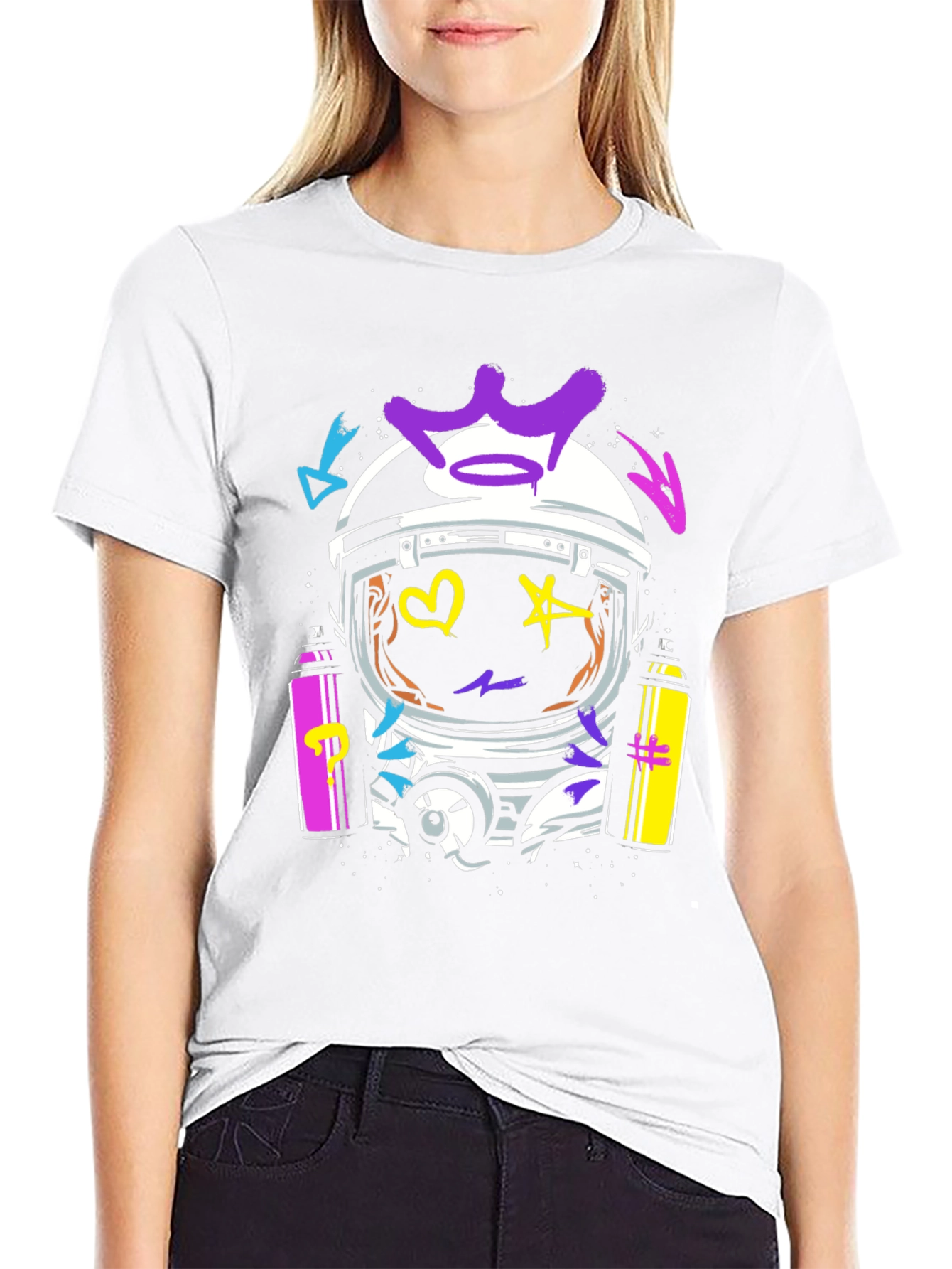 Astronaut Graffiti Graphic Tee - Bold Streetwear Style