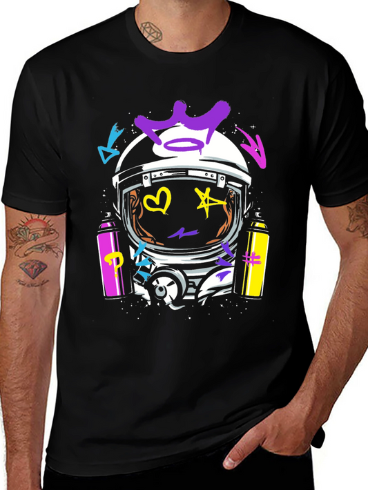 Astronaut Graffiti Graphic Tee - Bold Streetwear Style