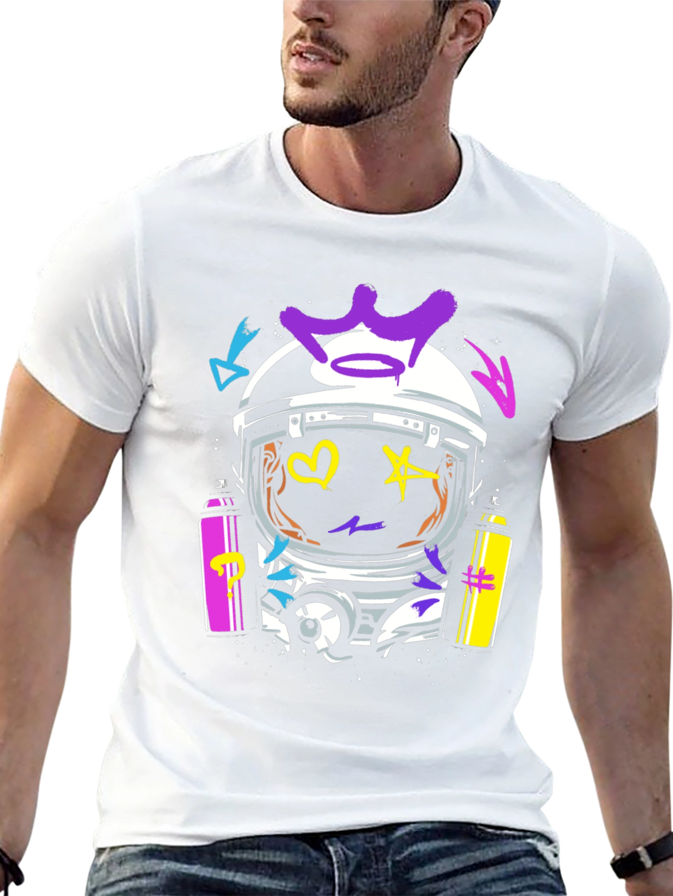 Astronaut Graffiti Graphic Tee - Bold Streetwear Style
