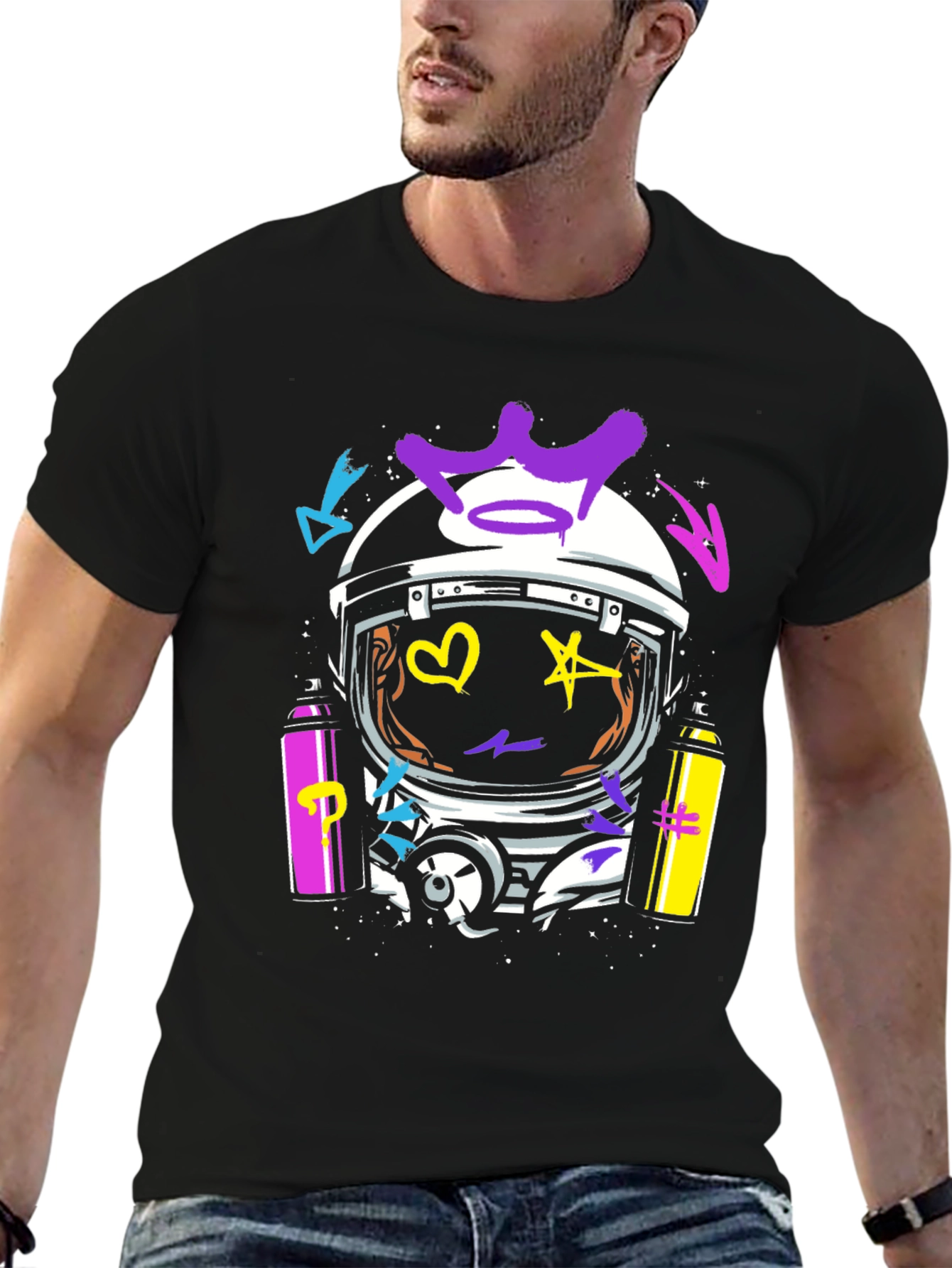 Astronaut Graffiti Graphic Tee - Bold Streetwear Style