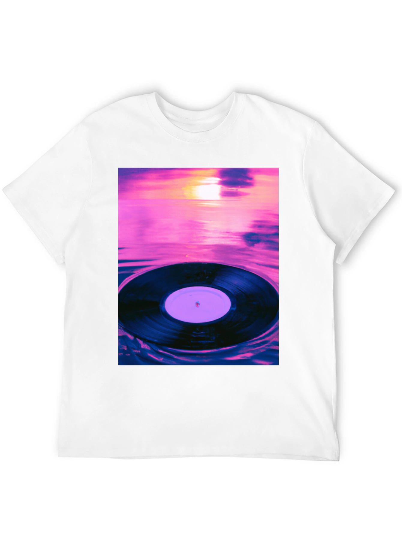 Vinyl Record Sunset Graphic Tee