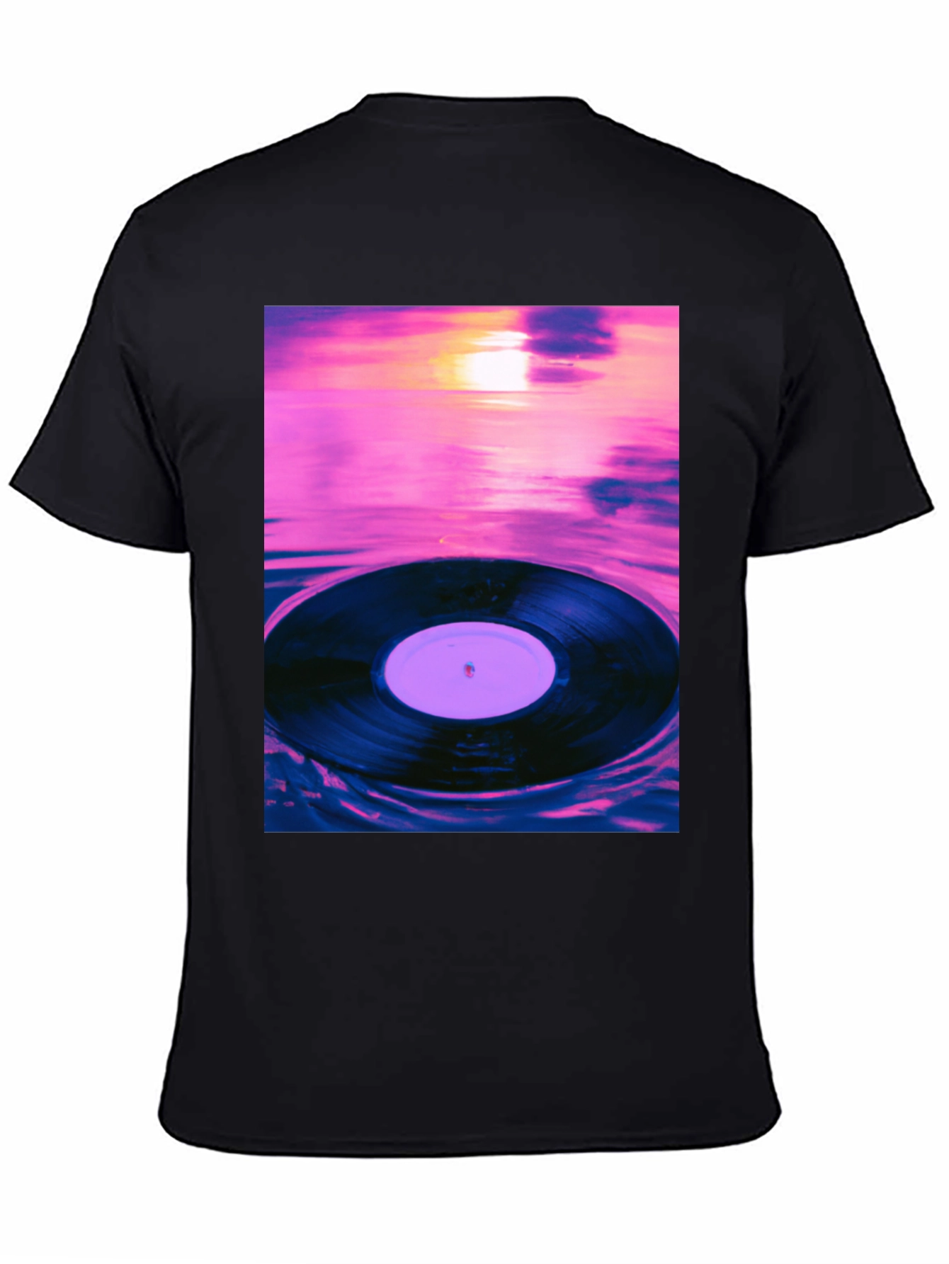 Vinyl Record Sunset Graphic Tee
