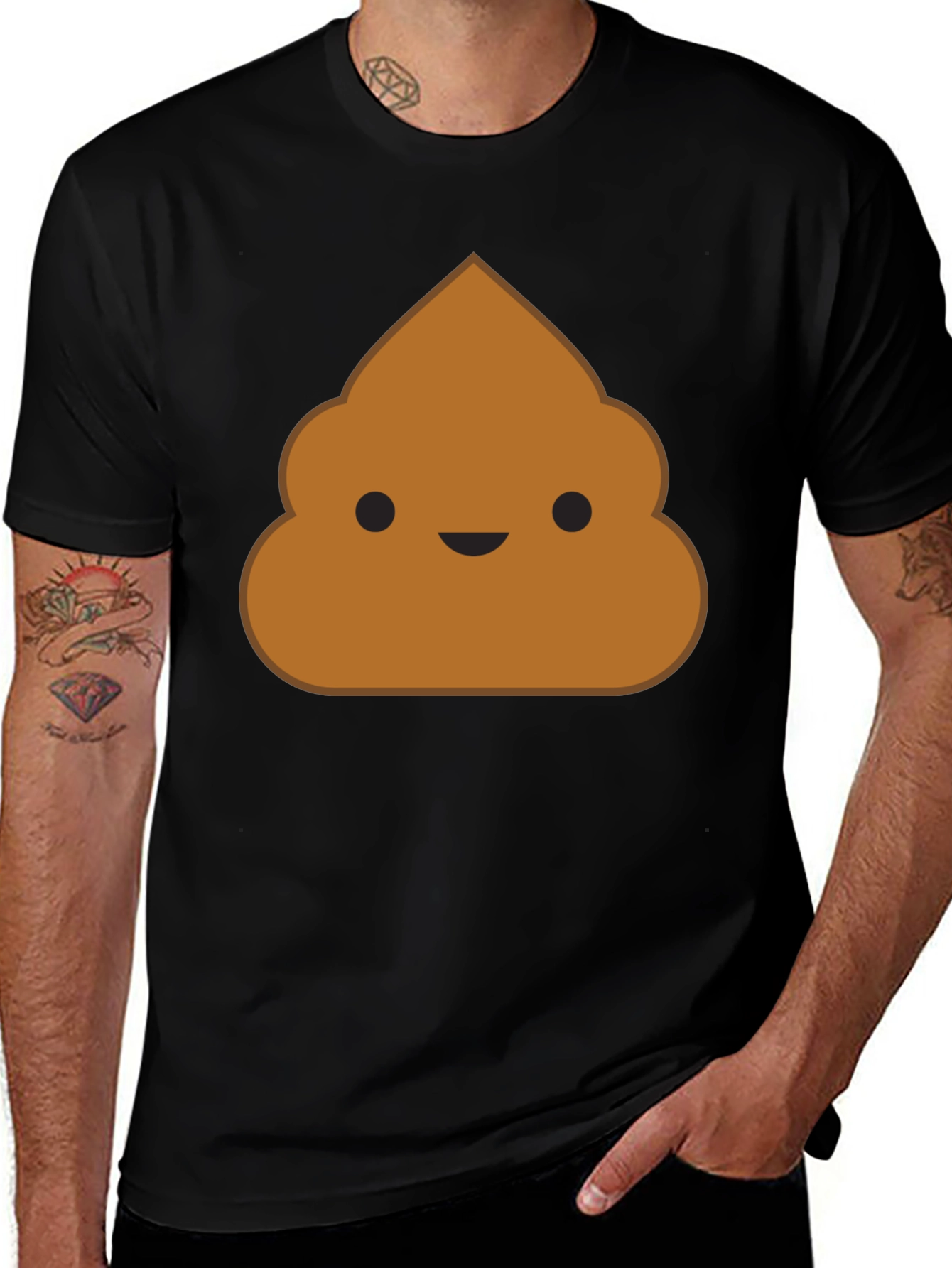 Poop Emoji Black T-Shirt - Funny Novelty Graphic Tee