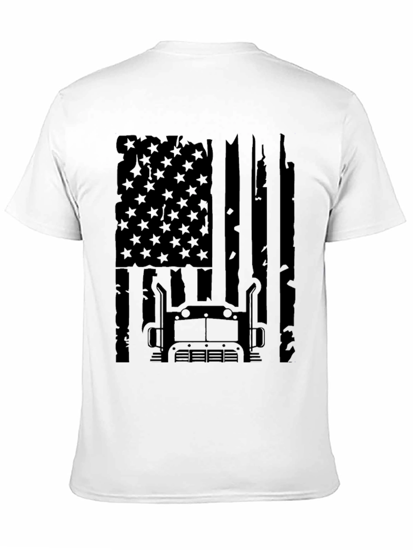 Trucker USA Flag Graphic Tee - Black