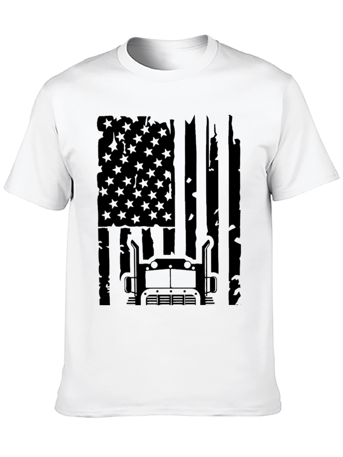 Trucker USA Flag Graphic Tee - Black