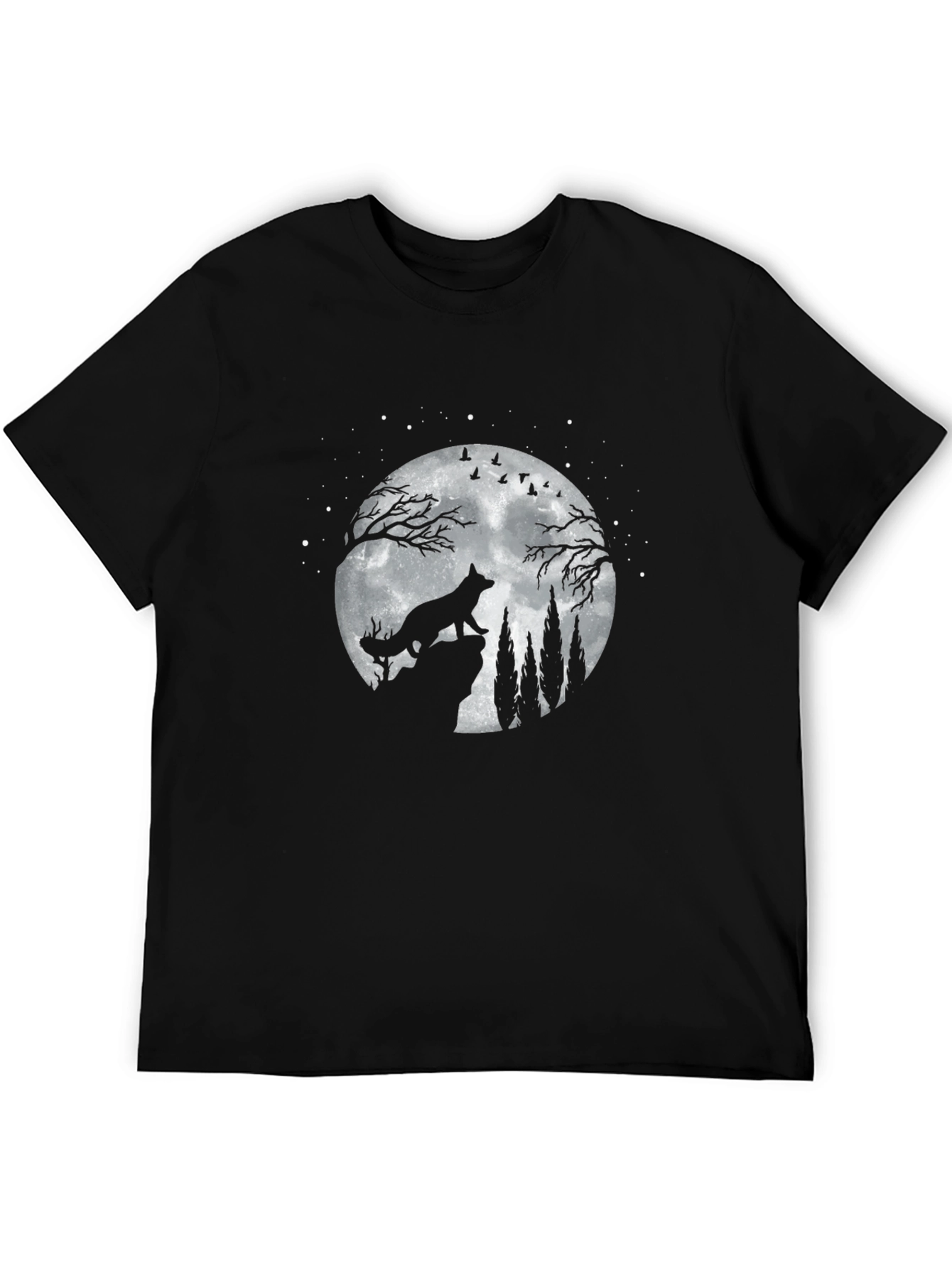 Wolf Moon Graphic Tee - Mens Black T-Shirt