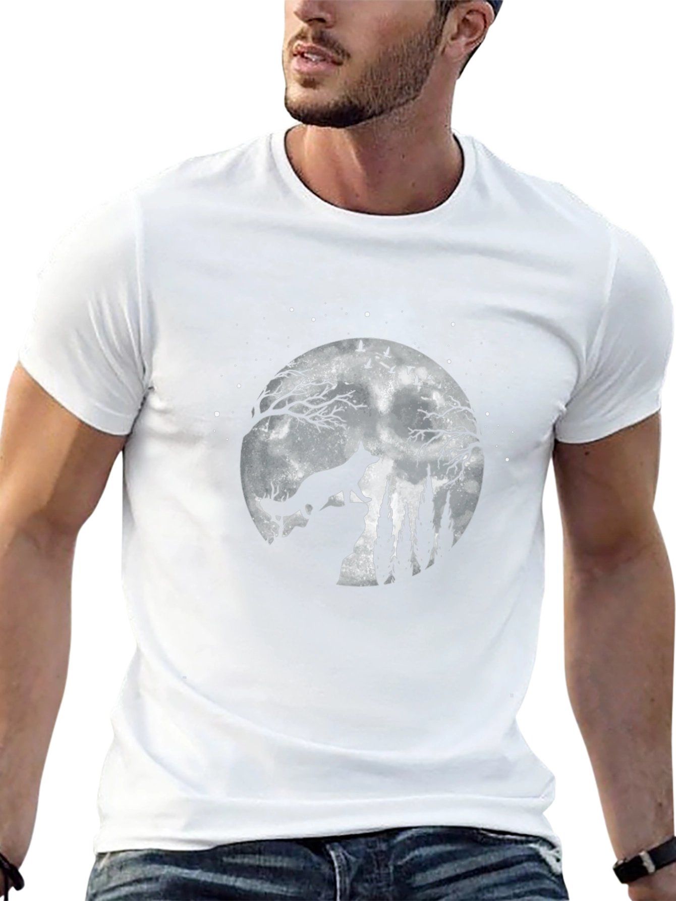 Wolf Moon Graphic Tee - Mens Black T-Shirt