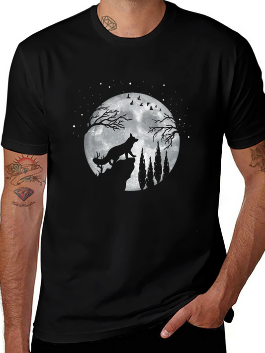 Wolf Moon Graphic Tee - Mens Black T-Shirt