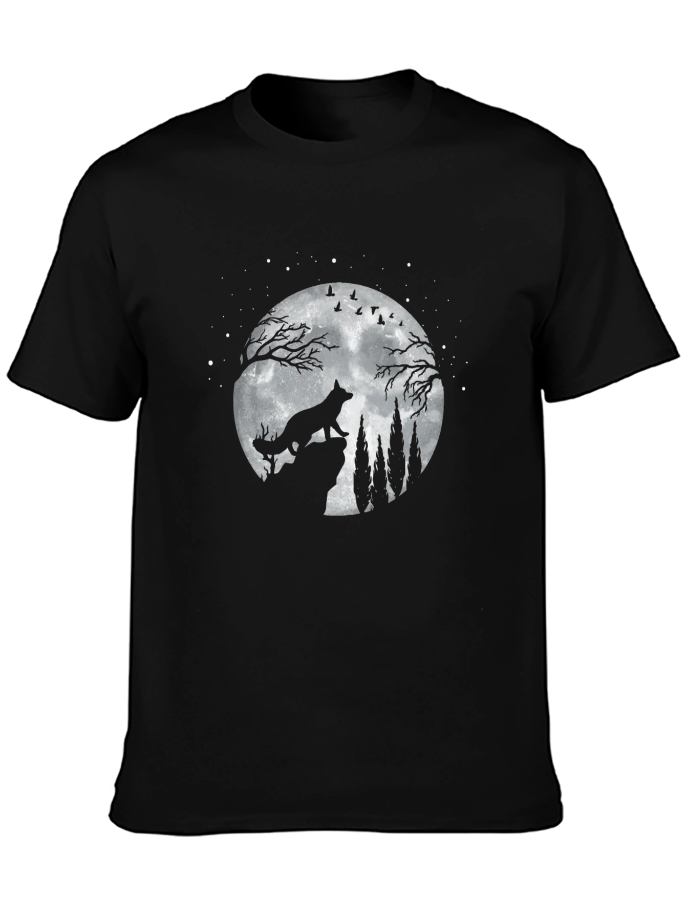 Wolf Moon Graphic Tee - Mens Black T-Shirt