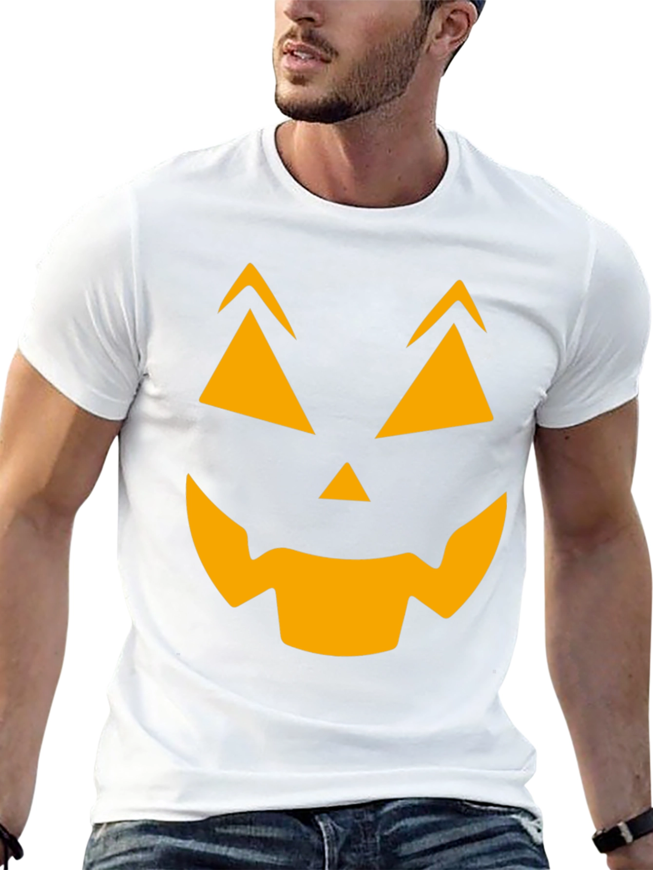 Halloween Pumpkin Face Graphic T-Shirt