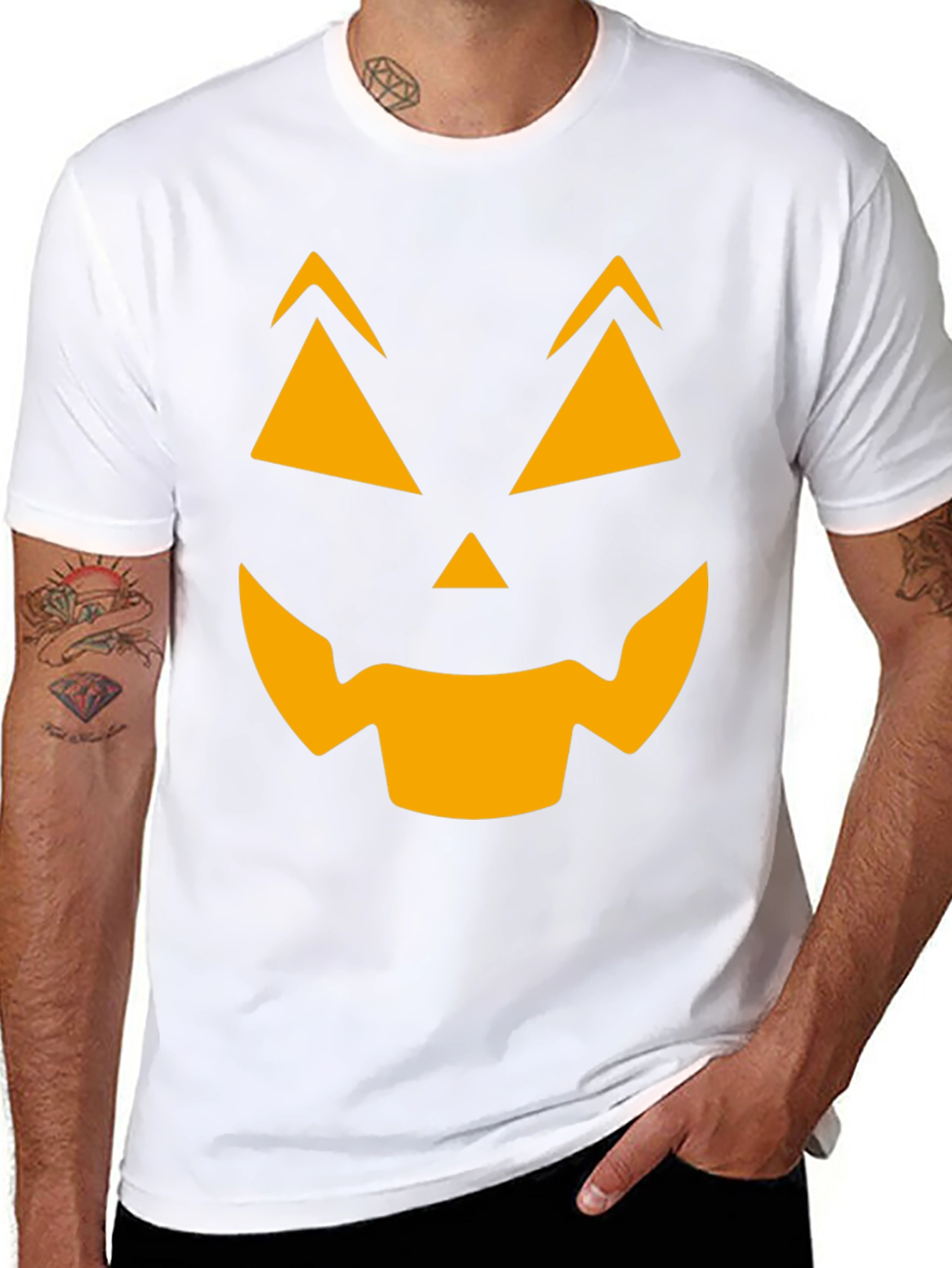 Halloween Pumpkin Face Graphic T-Shirt