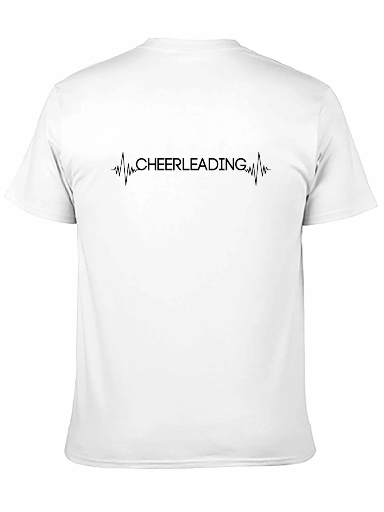Cheerleading Heartbeat Graphic Tee - Black