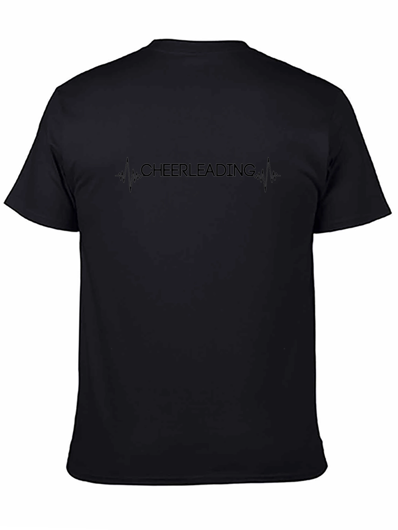 Cheerleading Heartbeat Graphic Tee - Black
