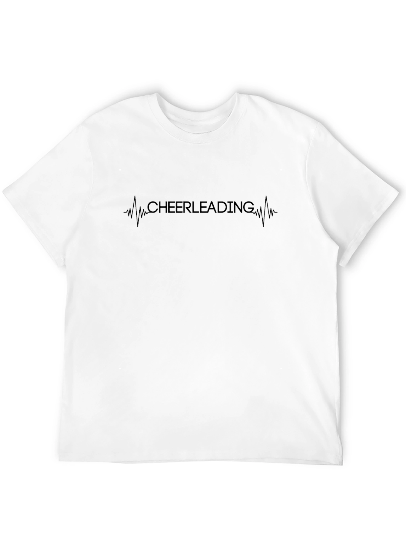 Cheerleading Heartbeat Graphic Tee - Black